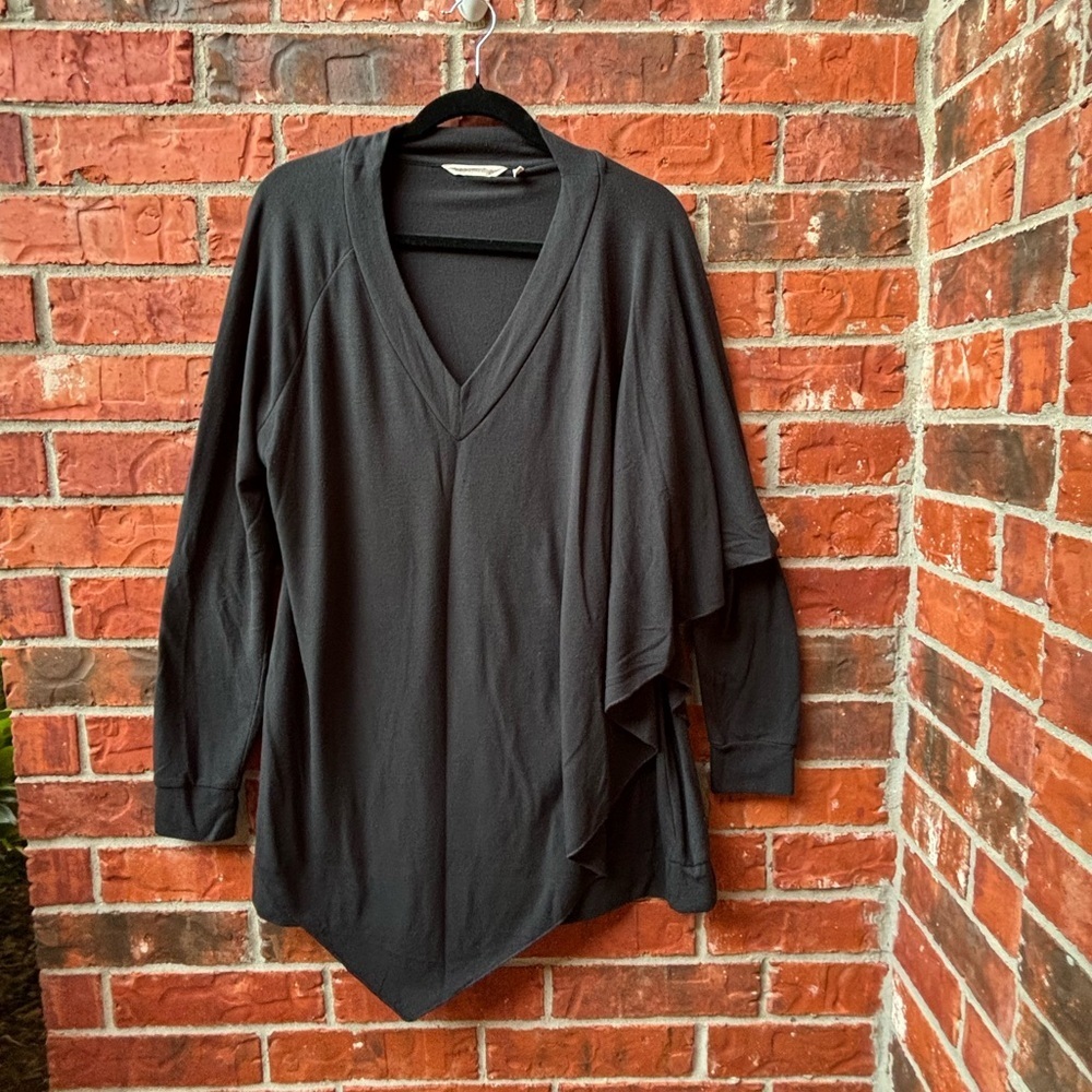 Soft Surroundings Womens Large Black Madison Cape Long Sleeve Tunic